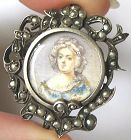 Antique Portrait Miniature in Silver