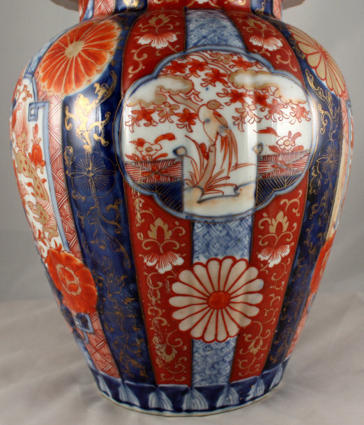 Pair Large Japanese Meiji Imari Porcelain Lidded Jars