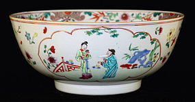 Chinese Yongzheng Famille Rose Porcelain Punch Bowl