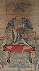 Taiwanese Chinese Qing Scroll Painting Medicine Buddha