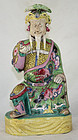 Chinese Qing Qianlong Famille Rose Porcelain Guandi Guanyu Figure
