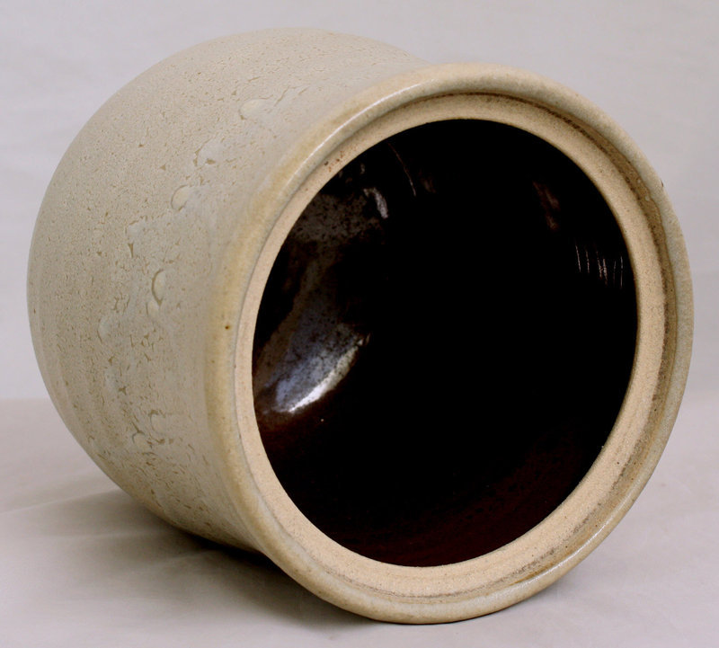 Japanese Stoneware Mizusashi Tea Ceremony Water Vessel
