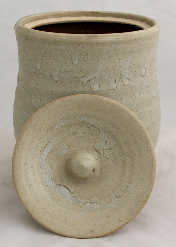 Japanese Stoneware Mizusashi Tea Ceremony Water Vessel (item