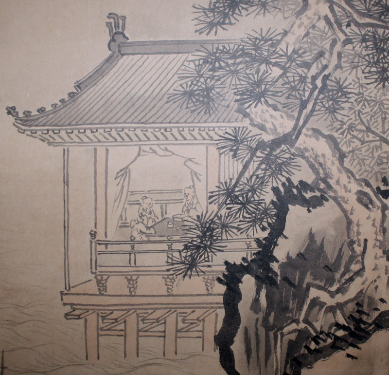 Japanese Taisho Nanga School Screen Painting Sakuma Tetsuen 1921