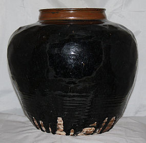 Massive Chinese Jin to Yuan Dynasty Henan Brown Black Glaze Jar