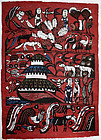 Oversized Japanese Kappa-ban Stencil Print Sadao Watanabe Noah's Ark