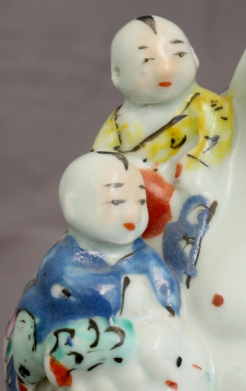 Chinese Qing to Republic Famille Rose Porcelain Budai Children Figure