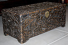 Chinese Qing Guangxu to Republic Camphor Wood Trunk Carved Lotus