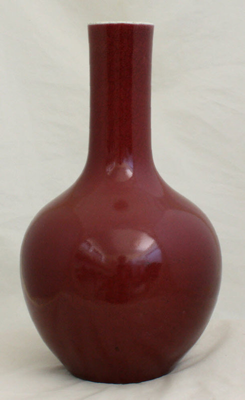 Chinese Qing Qianlong Oxblood Sang-de-boeuf Bottle Vase Tianquiping