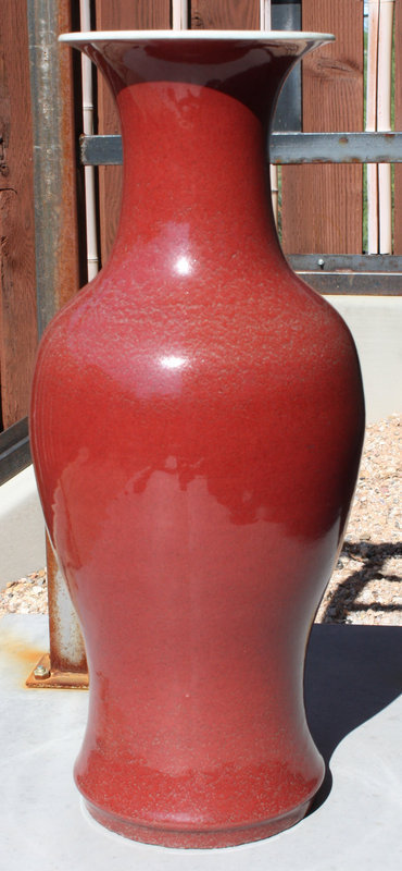 22&quot; High Chinese Qing Langyao Sang-de-boeuf Oxblood Baluster Vase