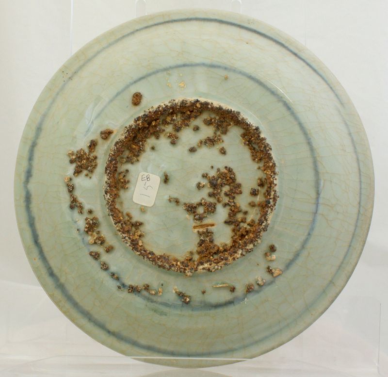 Chinese Ming Zhangzhou Swatow Porcelain Deep Dish Peony 9&quot; Diameter