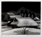 Japanese Ltd. Ed. Mezzotint Koichi Sakamoto Enduring Village Snow