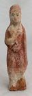 Chinese Tang Dynasty Female Pottery Standing Tomb Figure Attendant