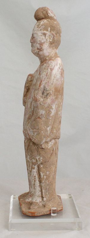 Chinese Tang Dynasty Fat Man Pottery Standing Tomb Figure Attendant