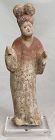 Chinese Tang Dynasty Fat Lady Pottery Standing Tomb Figure Attendant