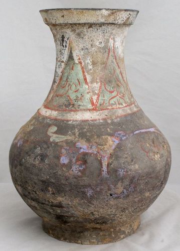 Large Chinese Western Han Dynasty Earthenware Hu Form Jar