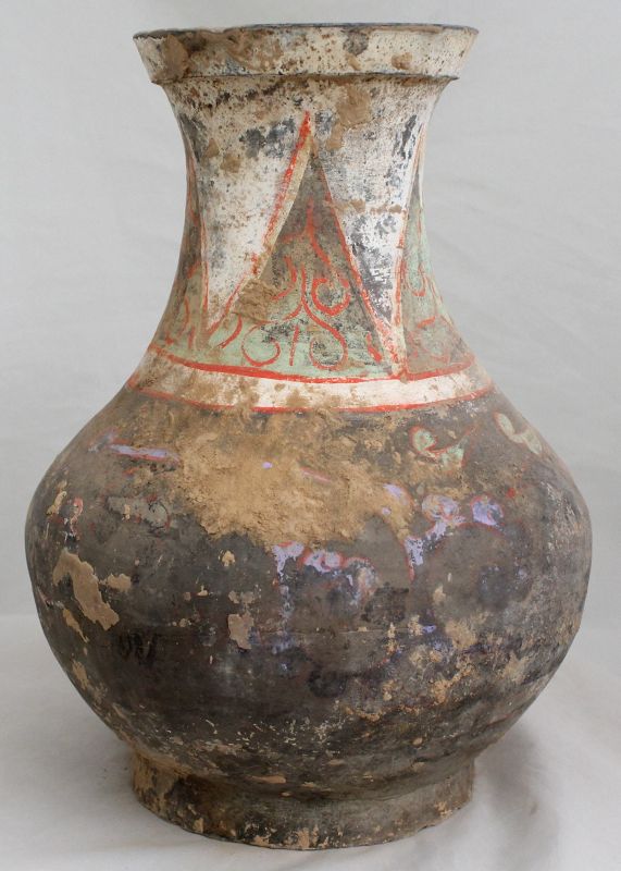 Large Chinese Western Han Dynasty Earthenware Hu Form Jar (item
