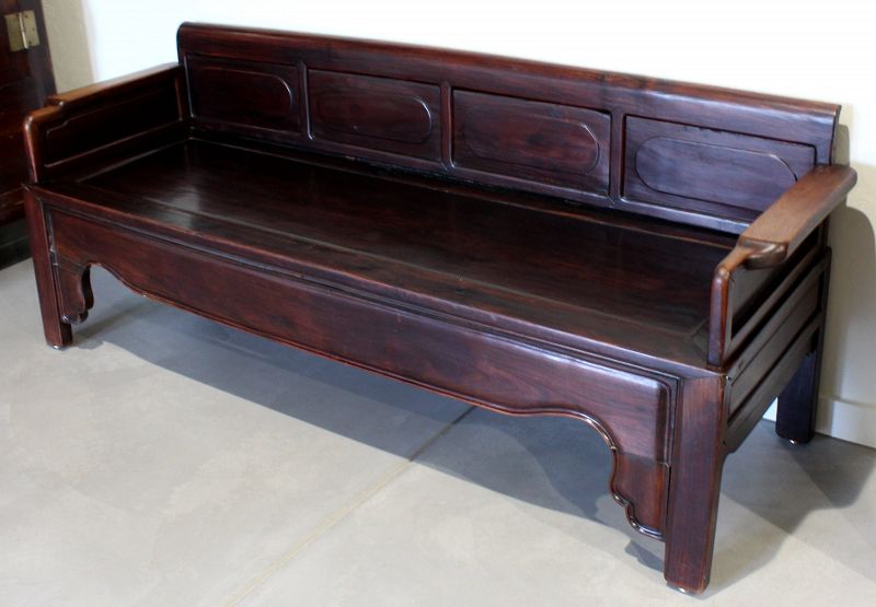 75&quot; Long Chinese Qing Dynasty Hardwood Rosewood Bench