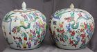 Pair Chinese Qing Famille Rose Hundred Boys Porcelain Ginger Jars Lids