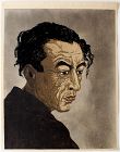 Japanese Woodblock Print Onchi Koshiro Portrait Poet Hagiwara Sakutaro