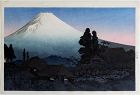 Japanese Woodblock Print Takahashi Shotei Hiroaki Mt. Fuji Mizukubo