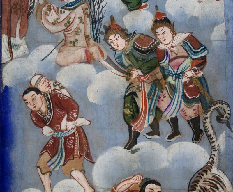 Korean Joseon Confucian Minhwa Folk Painting Scroll Filial Piety