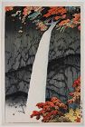 Hasui Kawase Japanese Shin Hanga Woodblock Print Kegon Falls Nikko