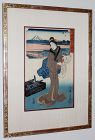 Hiroshige Japanese Edo Woodblock Print Nihonbashi Bijin 53 Tokaido
