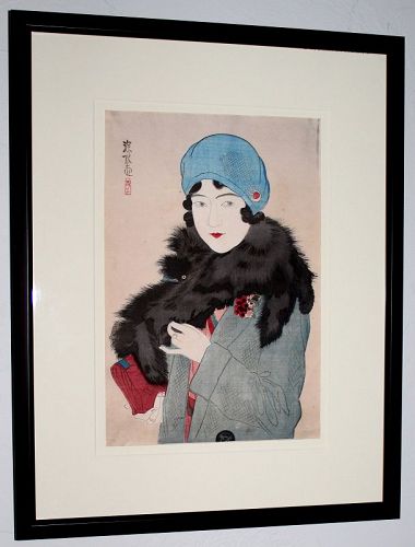 Ito Shinsui Japanese Woodblock Print Senshun Spring Moga Modern Girl