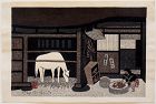 Kiyoshi Saito Japanese Sosaku Hanga Woodblock Print Horse in Stable