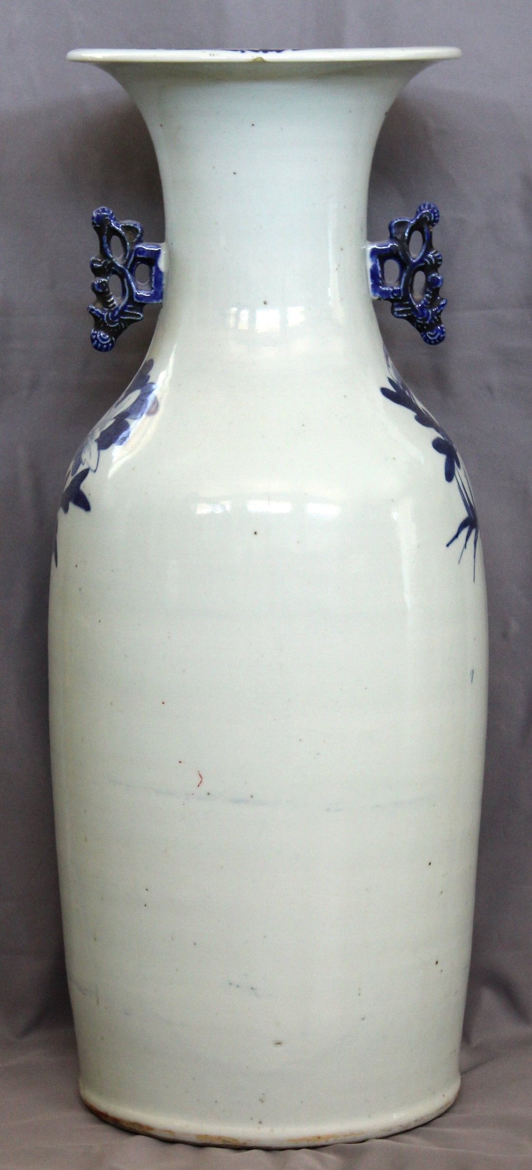 22.5&quot; Chinese Qing Guangxu Blue &amp; White Porcelain Floor Vase Phoenix