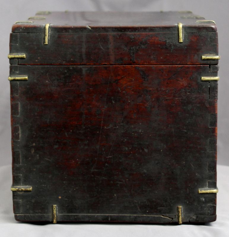Korean Joseon Lacquered Wood Brass Scholar's Document Box 19th Century