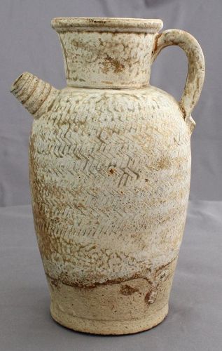7.5" High Chinese Tang Dynasty to Five Dynasties Period Stoneware Ewer