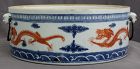 Chinese Qing Tonzhi Mark & Period Blue Iron-red Dragon Food Container