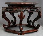 Large Chinese Republic Period Hardwood Carved Stand 11" Diameter