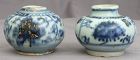 Two Chinese Ming Dynasty Blue and White Porcelain Jarlets