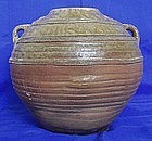 Large 9" High Chinese Han Dynasty Proto-porcelain Stoneware Jar