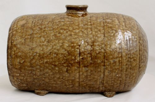 Korean Choson Jeoson Olive-brown Rice Bale-form Stoneware Wine Bottle