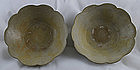 Rare Pair of Chinese Tang Dynasty Yue Ware Lotus Bowls