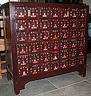 Large 42-drawer Chinese Qing Elm Wood Apothecary Medicine Chest