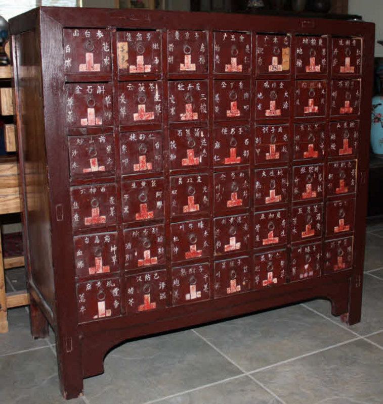 Large 42-drawer Chinese Qing Elm Wood Apothecary Medicine Chest
