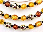 Triple Strand Choker - Fall Colored Beads