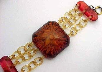 Art Deco Glorious Back Carved Bakelite Bracelet
