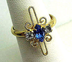Pretty Blue Stone Cocktail Ring