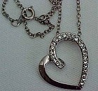 Pretty Rhinestone Stylized Heart Necklace