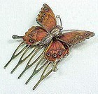 Enameled Butterfly Hair Piece