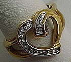 Nice Rhinestone Heart Ring