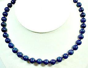 18" Strand of Blue Agate Beads