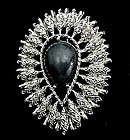 Sarah Coventry Brooch - Silver Colored and Gray
