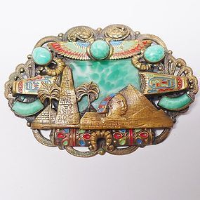 Max Neiger Egyptian Revival Brooch - Book Piece